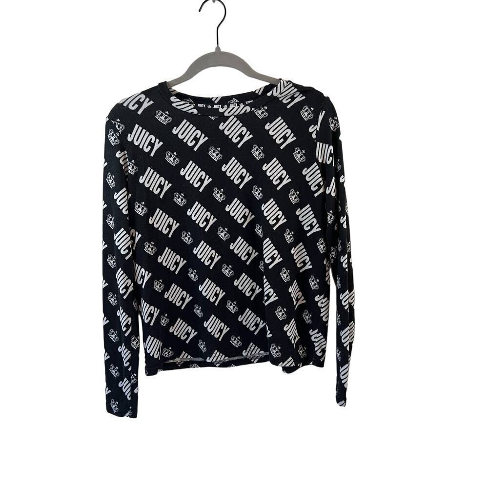 Juicy Women's Black Long Sleeve Top Size Medium